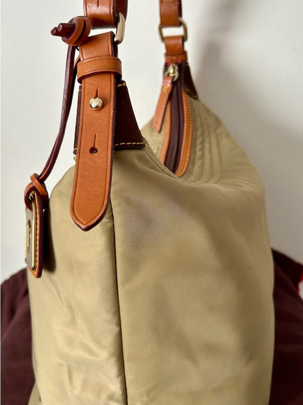 Dooney & Bourke Erica Olive/Tan Nylon
Shoulder Bag - Picture 6 of 10